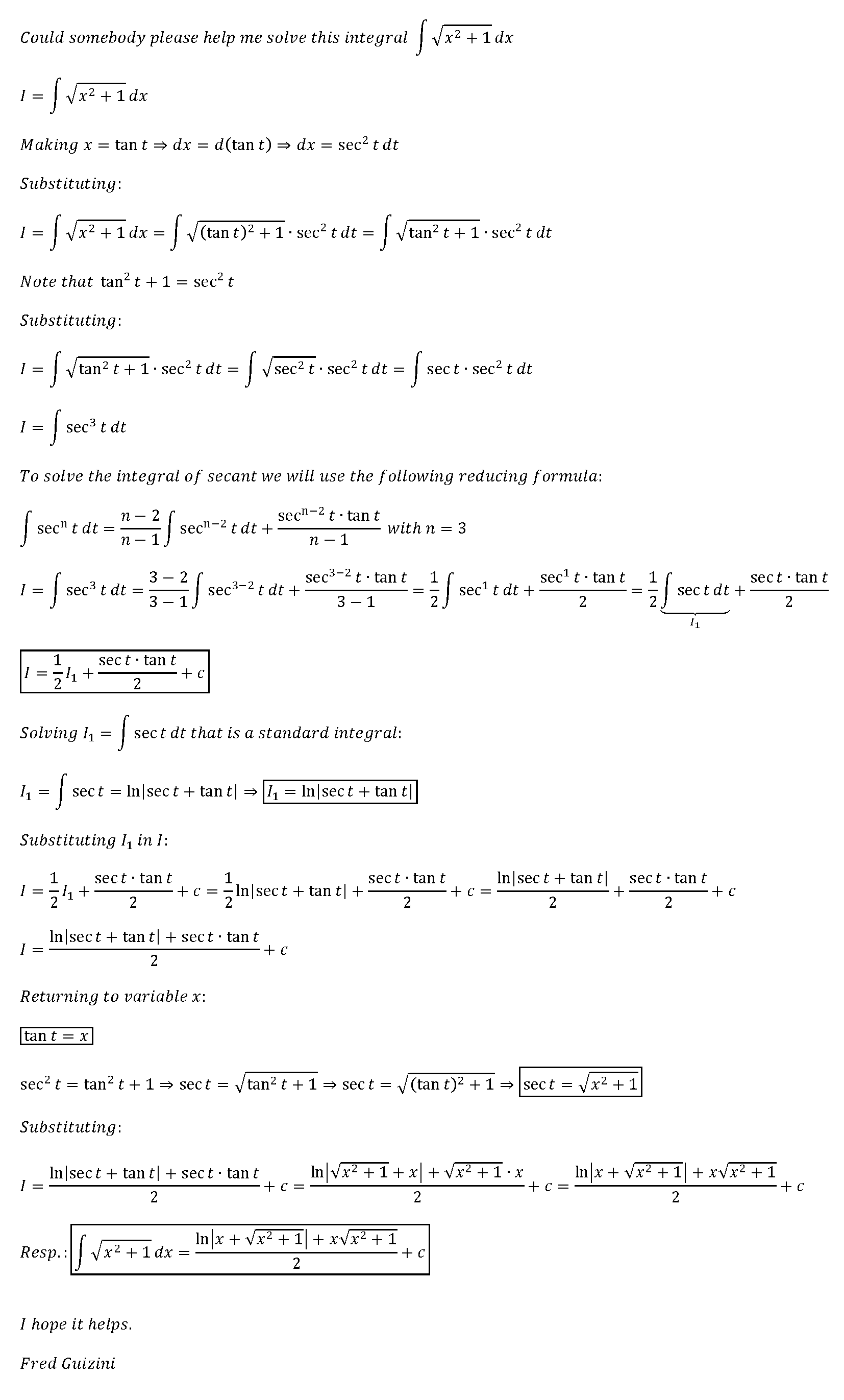 what-is-the-integral-of-sqrt-x-2-1-socratic